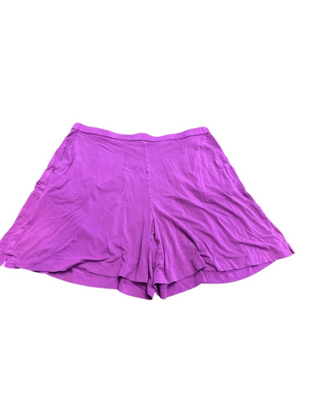 J Jill Shorts Women L Purple Solid Pull-on Elastic Waist Pockets 6" inseam